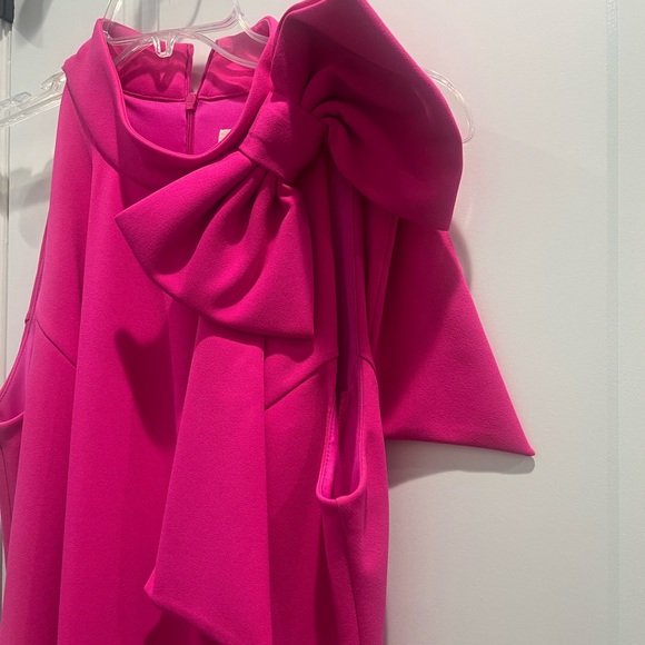 Eliza J Bright Fuchsia Sleeveless Dress with Statement Bow - Picture 6 of 7